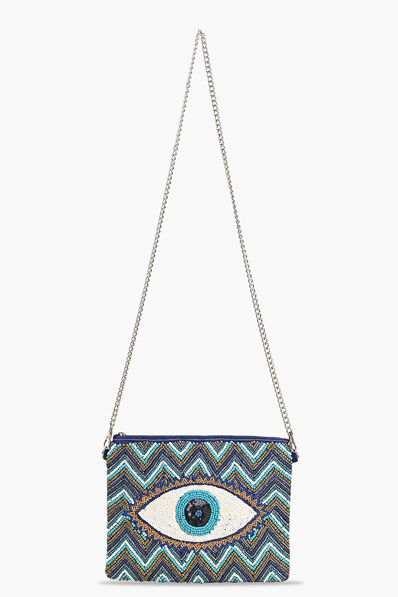 Made outlet in Italy Crossbody bag Grecian nights evil eye Clutch