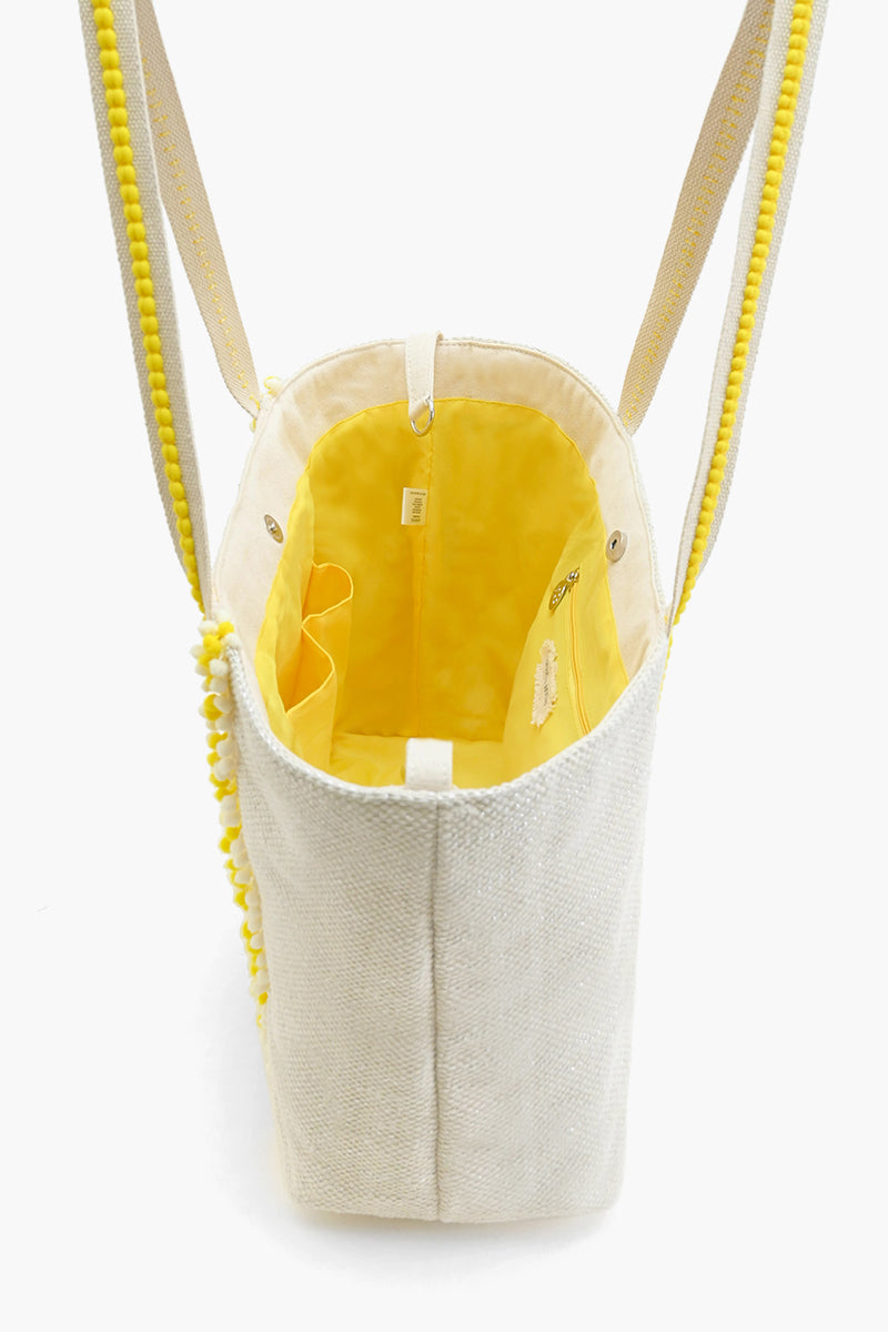 Make Lemonade Tote-Lemon Yellow Hand Beaded Tote