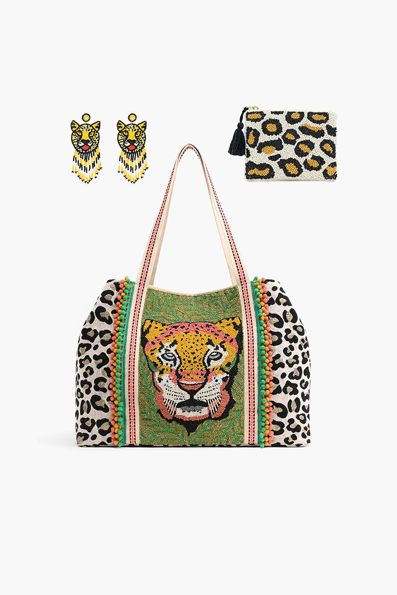 Forestry Leopard Embellished Tote Trio