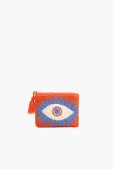 Blazing Orange evil eye coin pouch