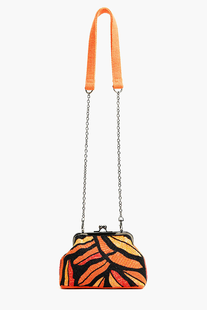 Orange Petal Canopy Frame Clutch