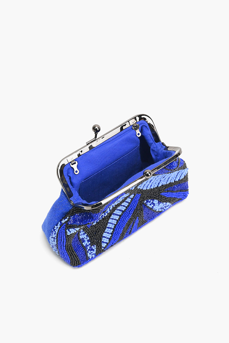 Sapphire Swirl Blue Frame Clutch