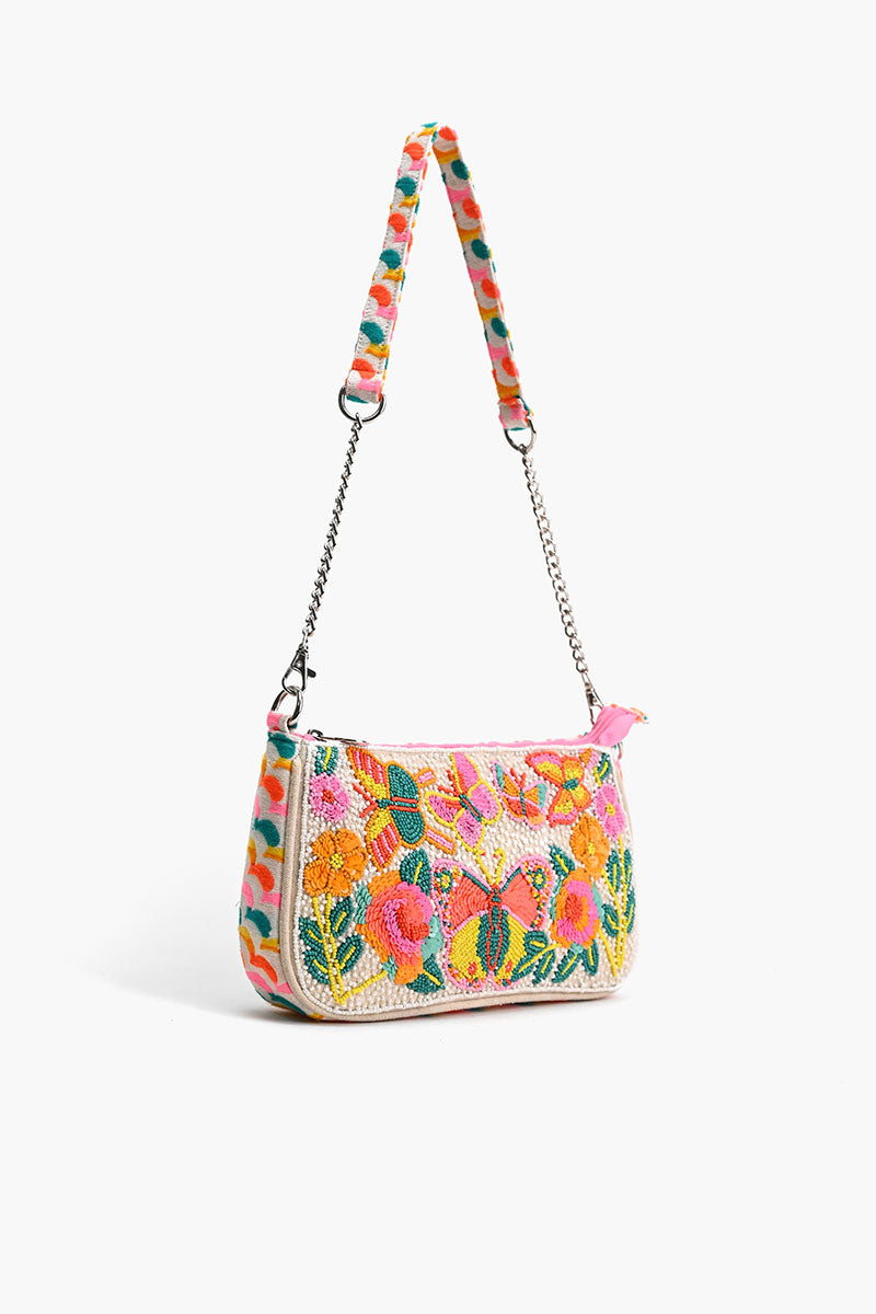 Rainbow Wings Floral Shoulder Bag