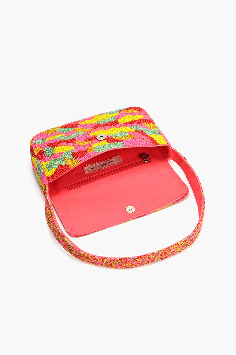 Candy Kaleidoscope Beadwork Shoulder Bag with a Mini Me Bag