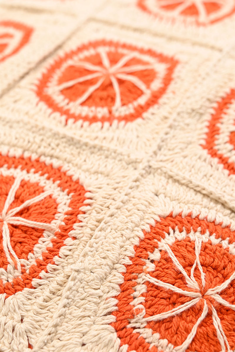 Orange Crochet Beach Tote