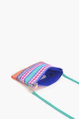 Mexican Striped Spring Top Zip Clutch