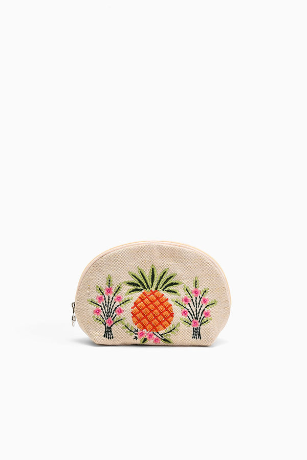 Pineapple Embellished Makeup Bag