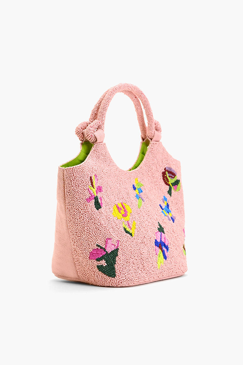 Sweet Pink Floral Handheld Bag