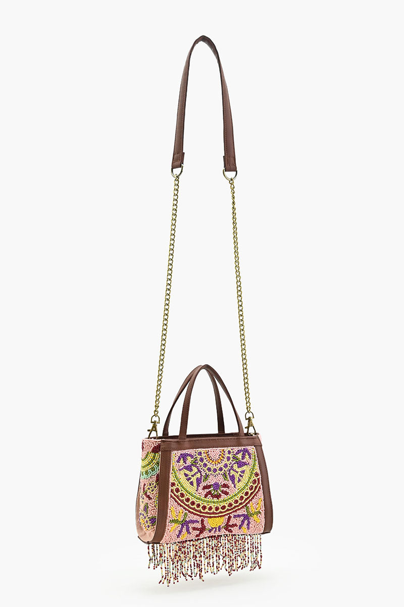 Nomad's Treasure Beaded Top Handle Bag