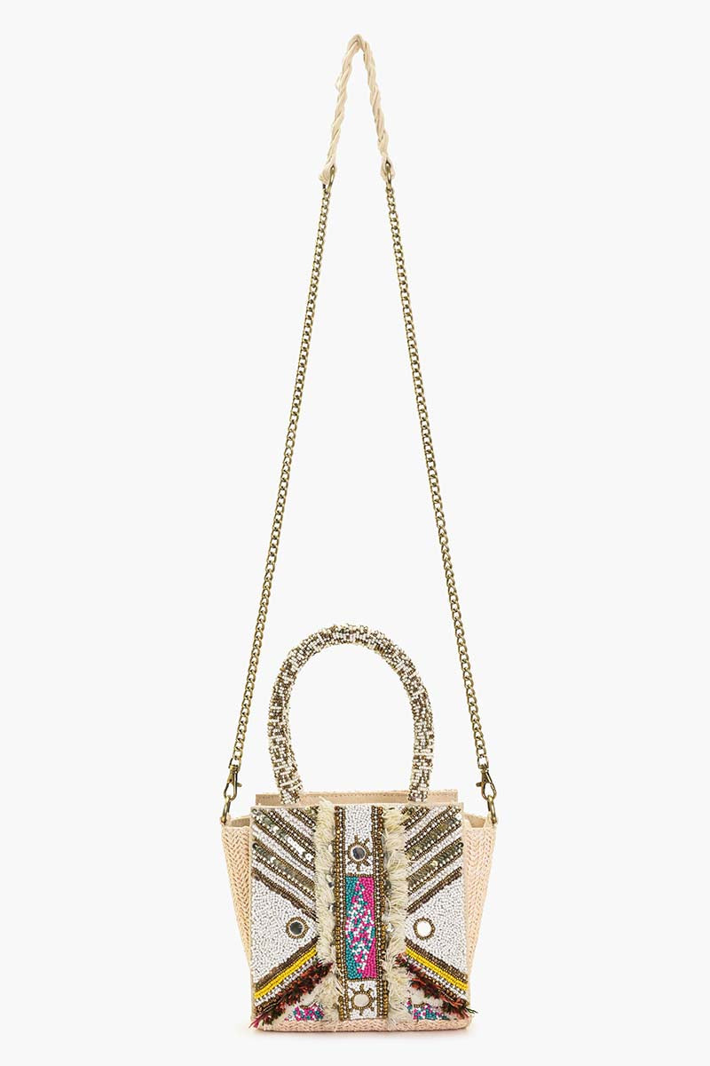 Deco Dream Embellished Top Handle Tote