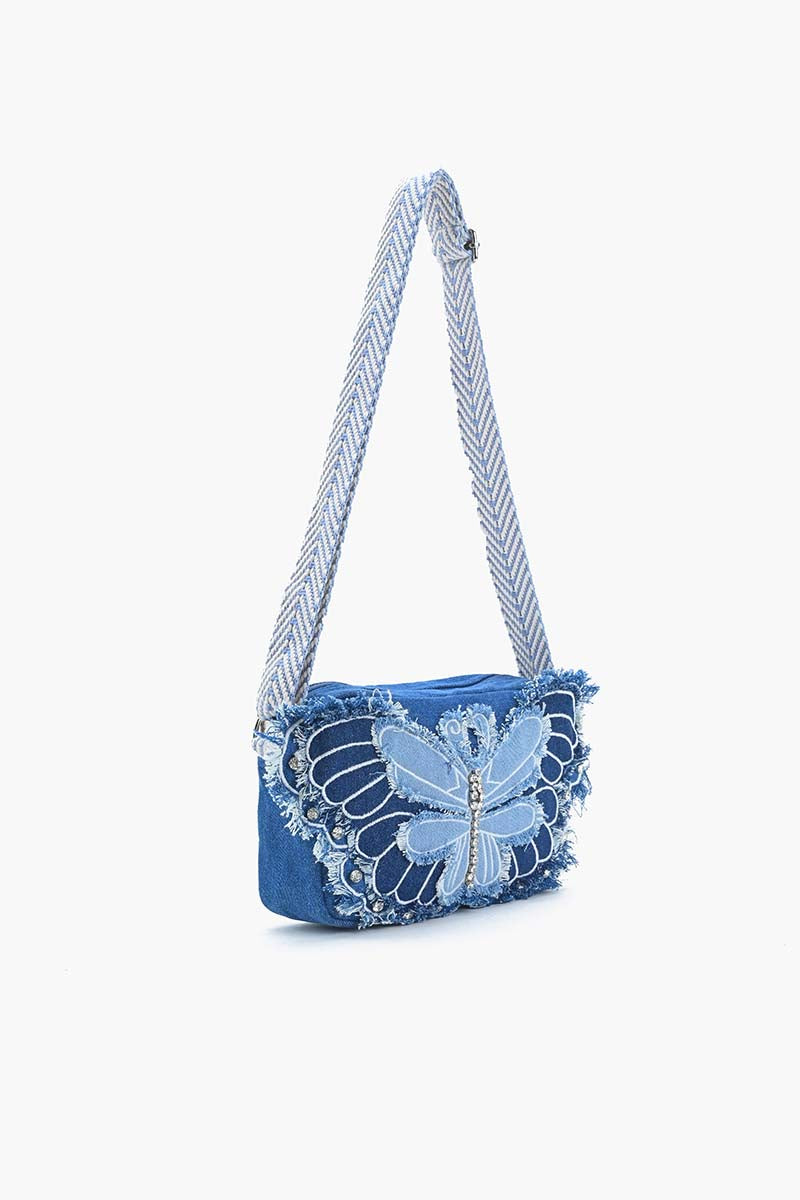 Flutter Sparkle Denim Bag