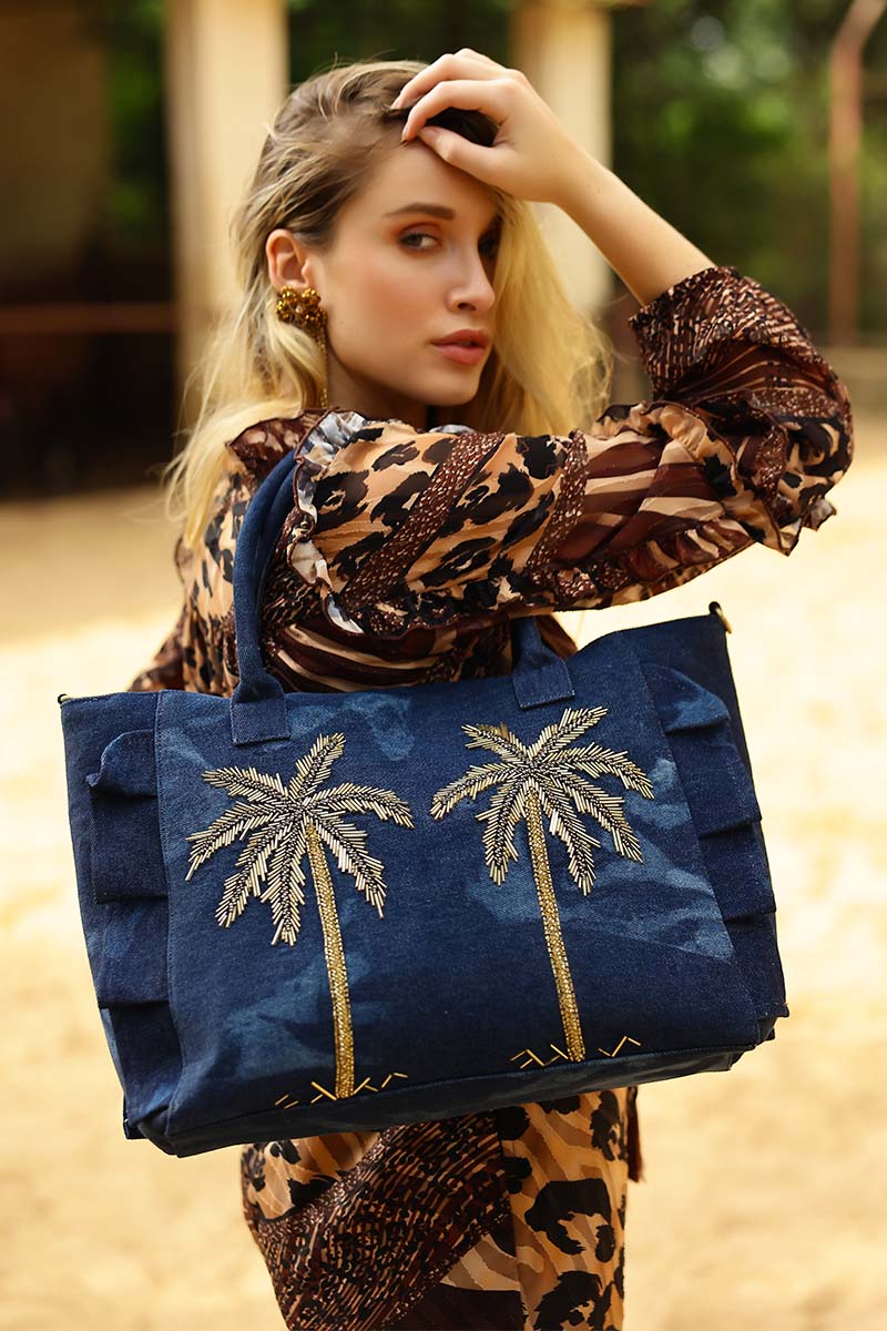 Denim Ocean Tide outlet Boho Tote Bag.