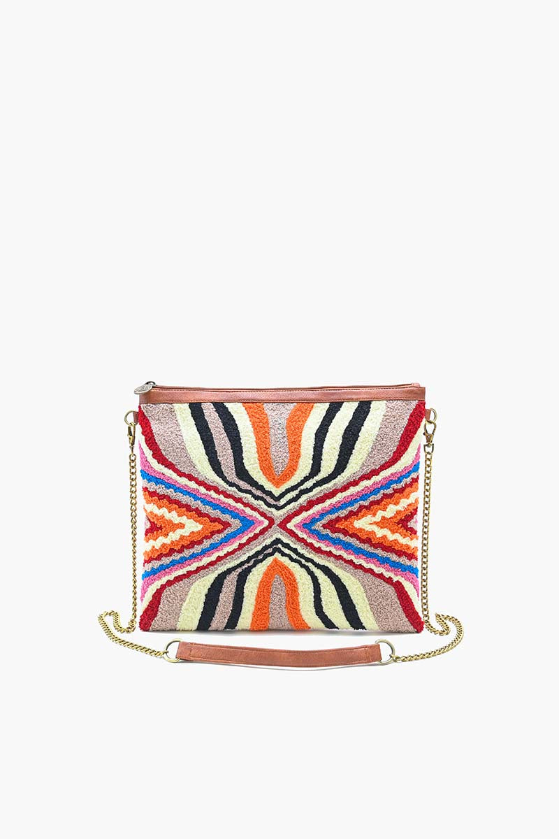 Colorful Abstract Embridered Clutch