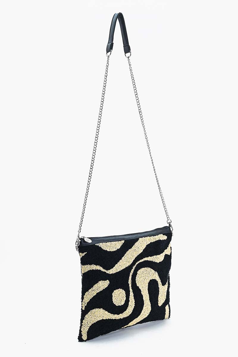 Modern Art-Inspired Embellished Clutch