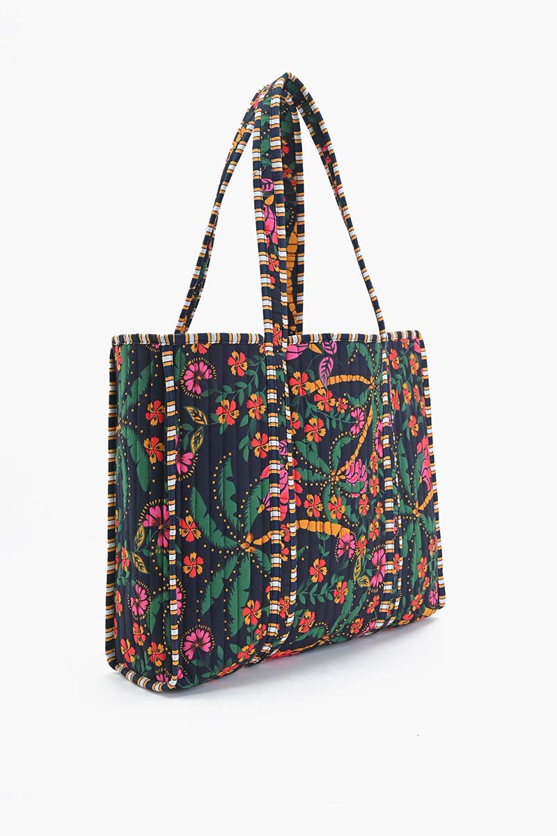 Charming Floral Embroidered Large Tote