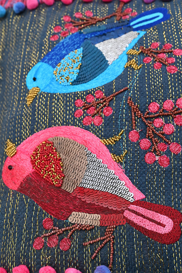Embellished Shopper Tote Birds