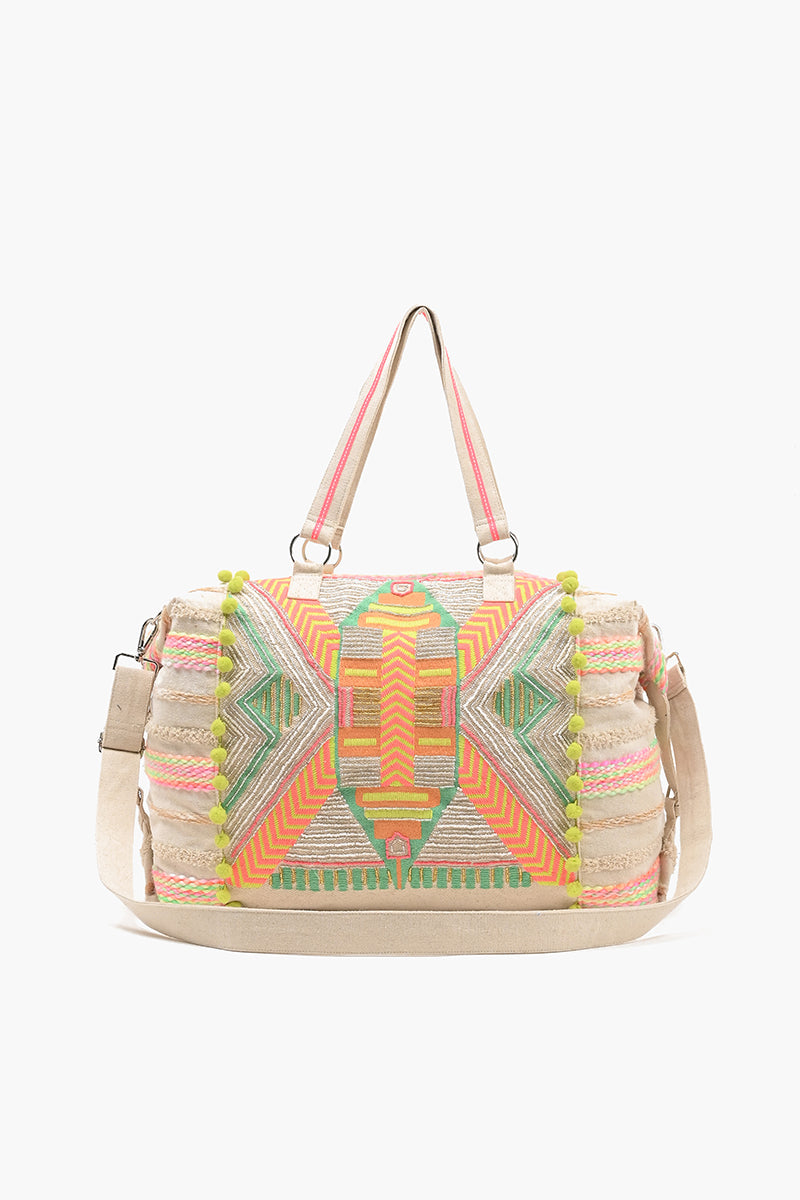 Weekend Travel Bag with Pouch Aztec Neon