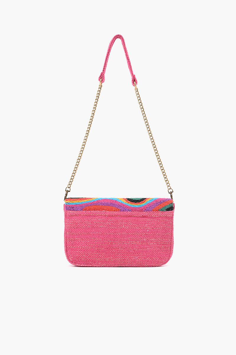 Rainbow Wave Embellished Shoulder Bag