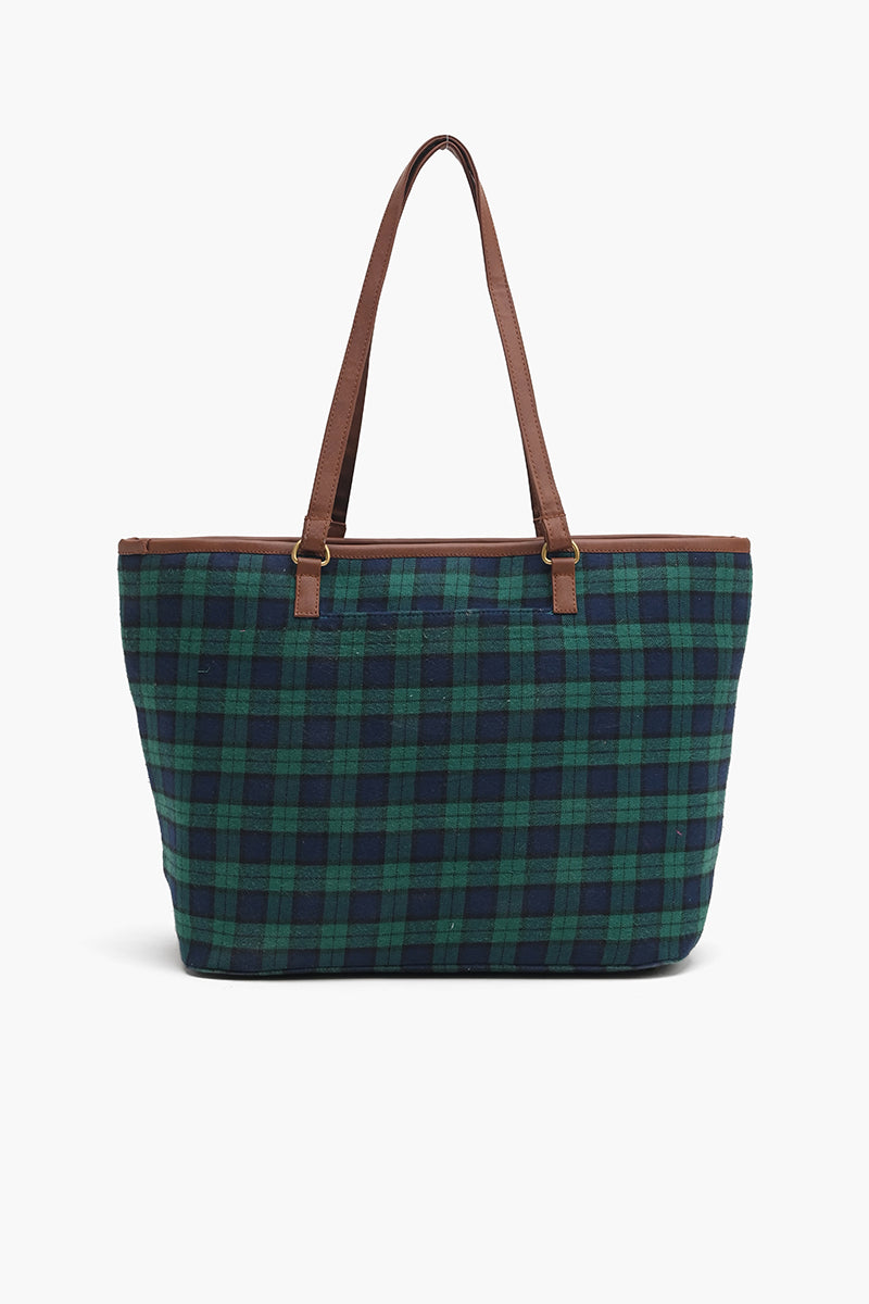 Glamorous Embellished Shopper Bag-Scottish Stripe