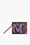 M Personalized Initial Embellished Wristlet Pouch