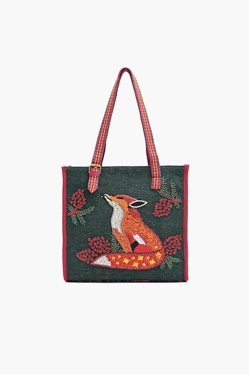 Adorable Creature Tote Beaded Tote-Fox the Auburn Whisperer