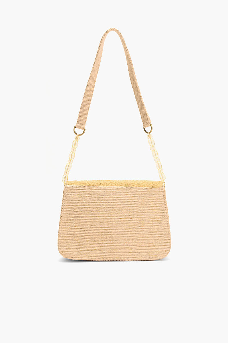 Beaded Shoulder Bag-Natural Stripe