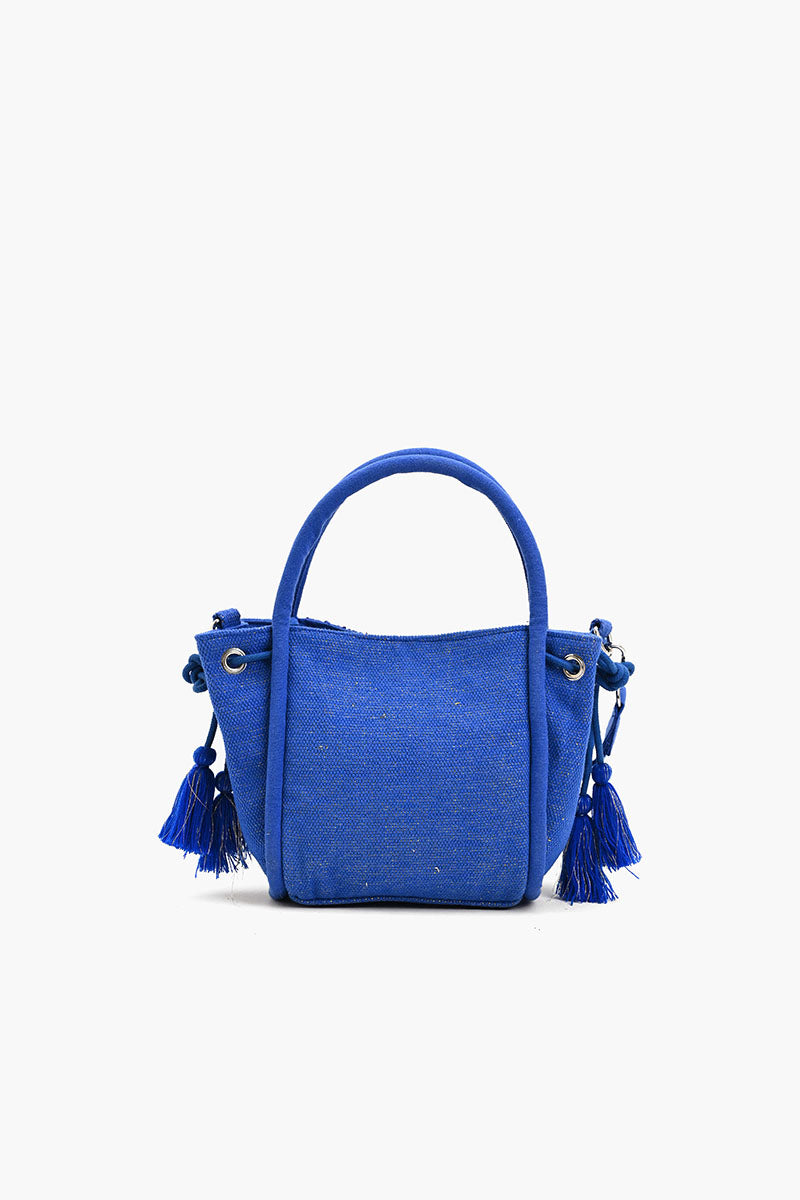 Embellished Top Handle Crossbody-Blue Irises