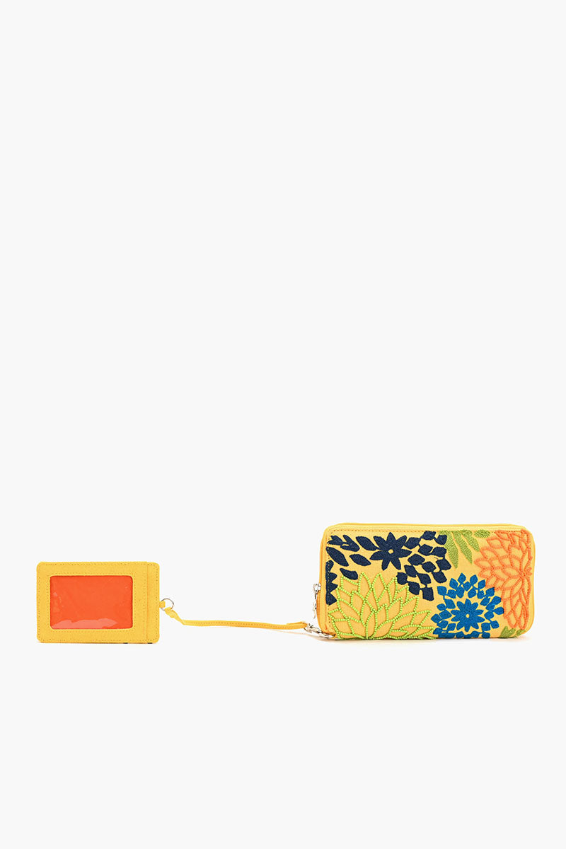 Embellished Wallet with Cardholder-Yellow Floral