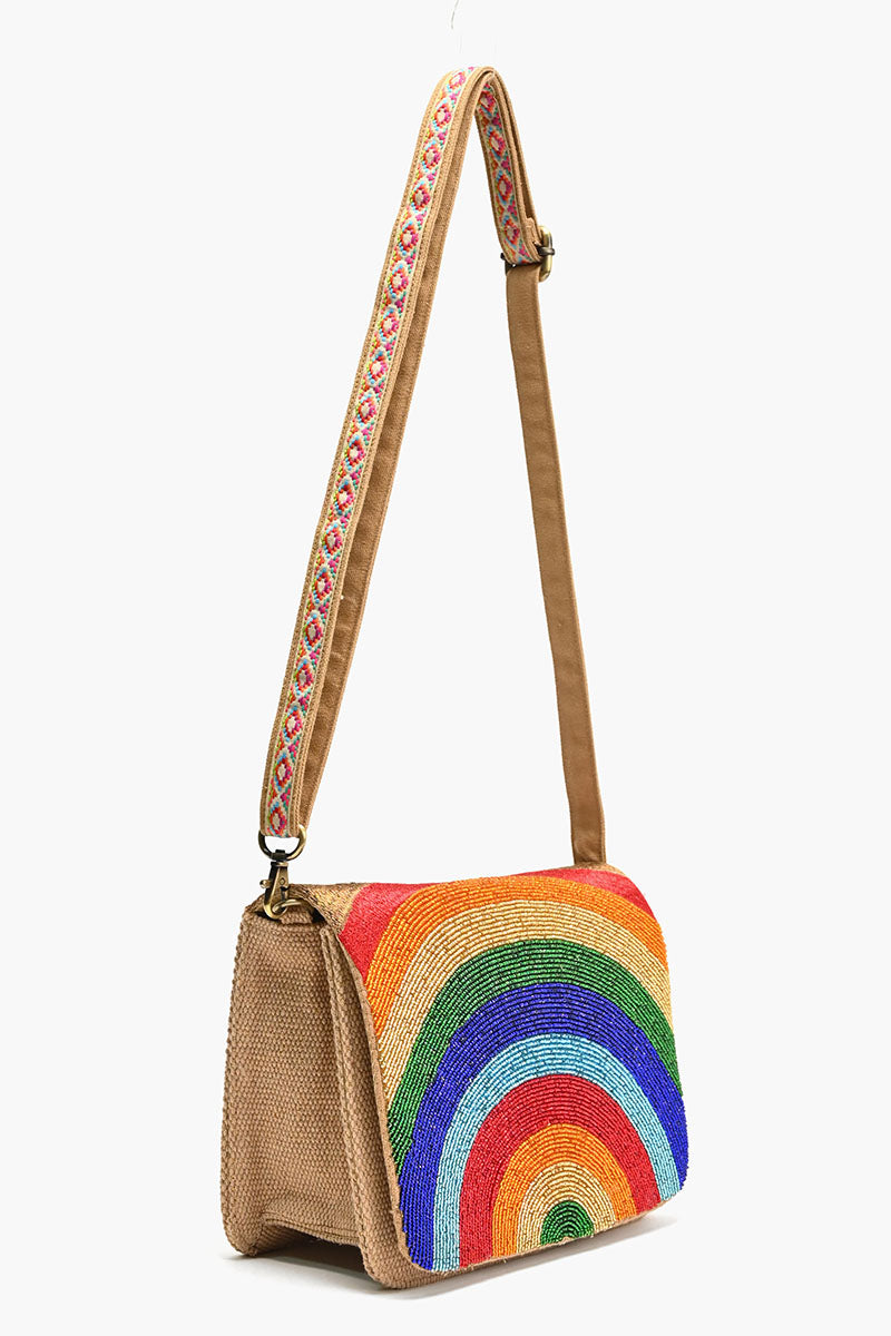 Embellished Messenger Crossbody-Rainbow