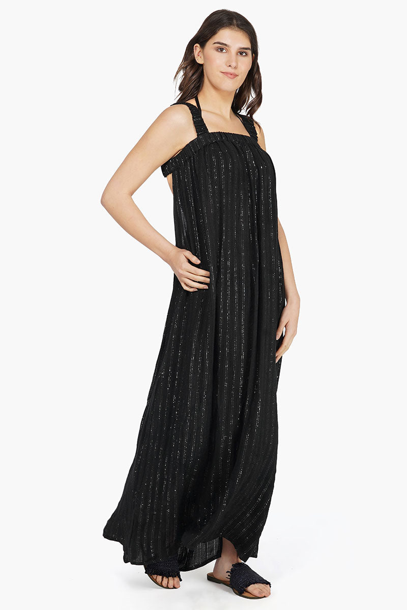 Summer Nights Silver Stripe Maxi Dress