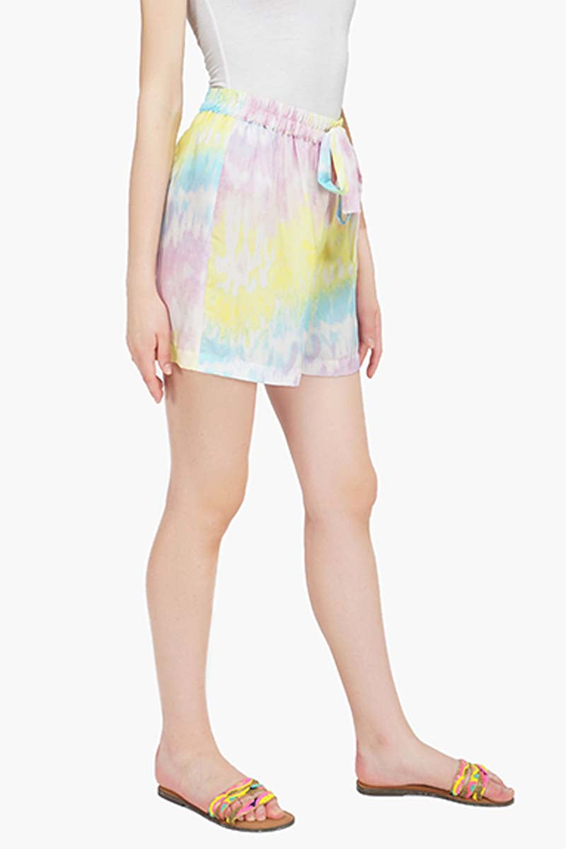 Rainbow Tie Dye Flowy Shorts