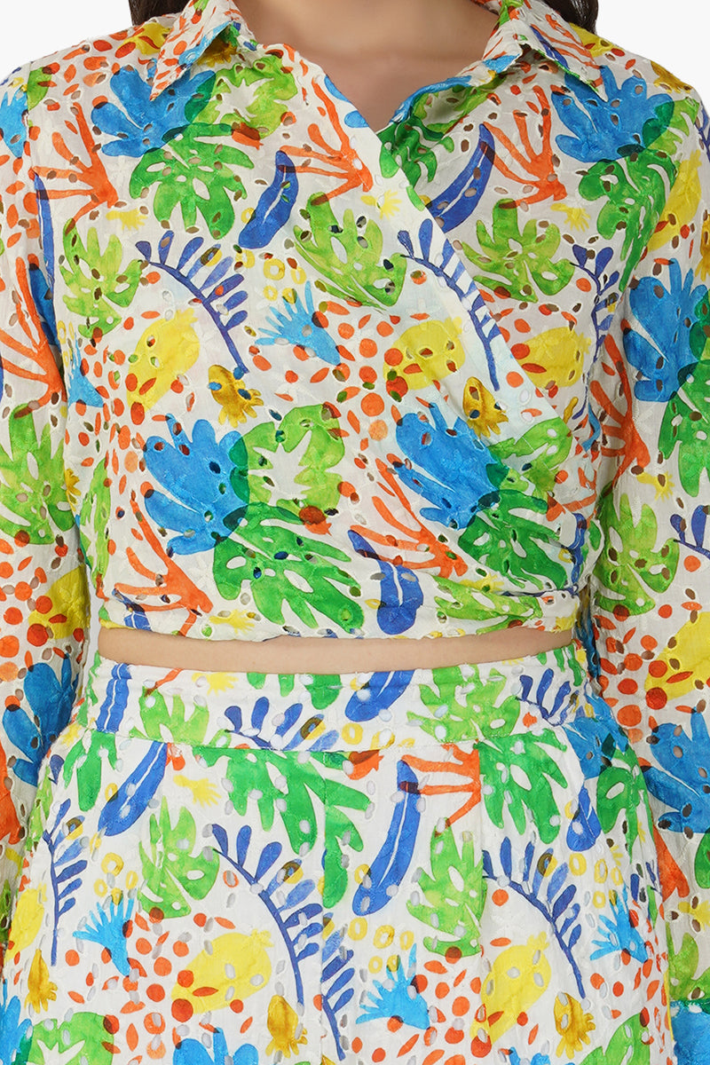 Dorothy Printed Wrap Shirt