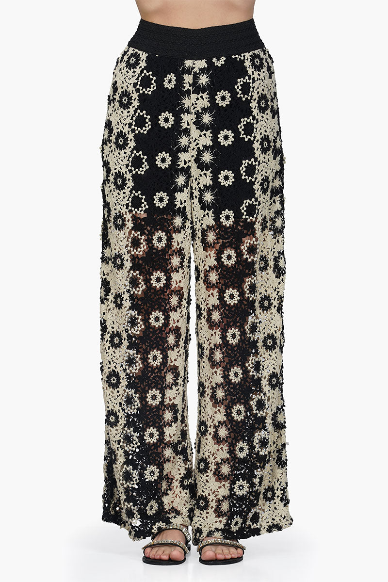 Hippie Crochet Dual Tone Flared Pant