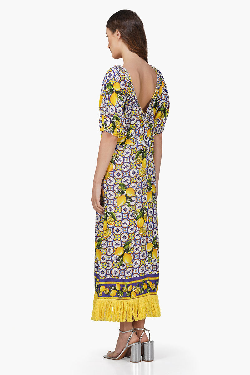 Citrus Lemon Printed Dress