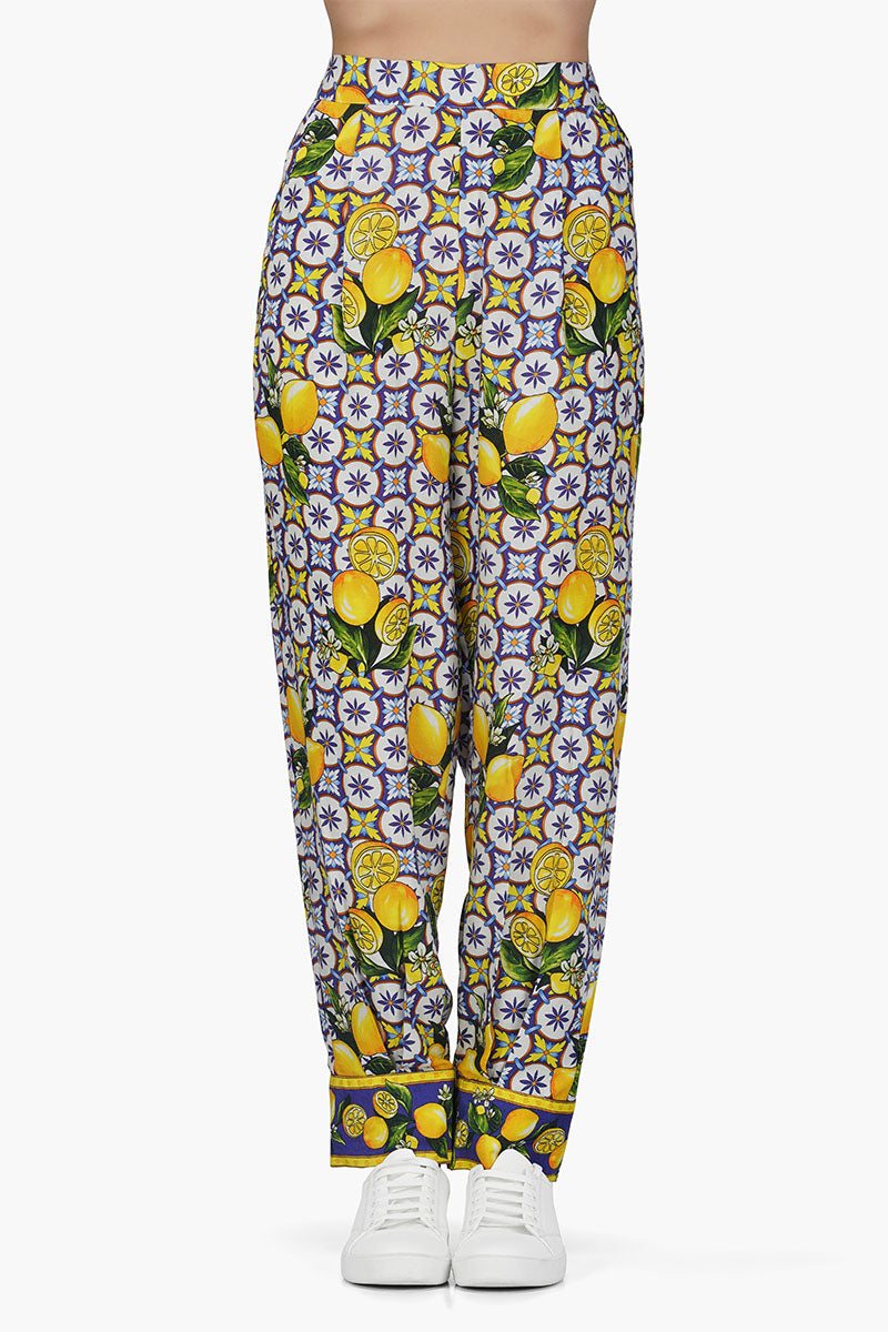 Citrus Lemon Printed Pant