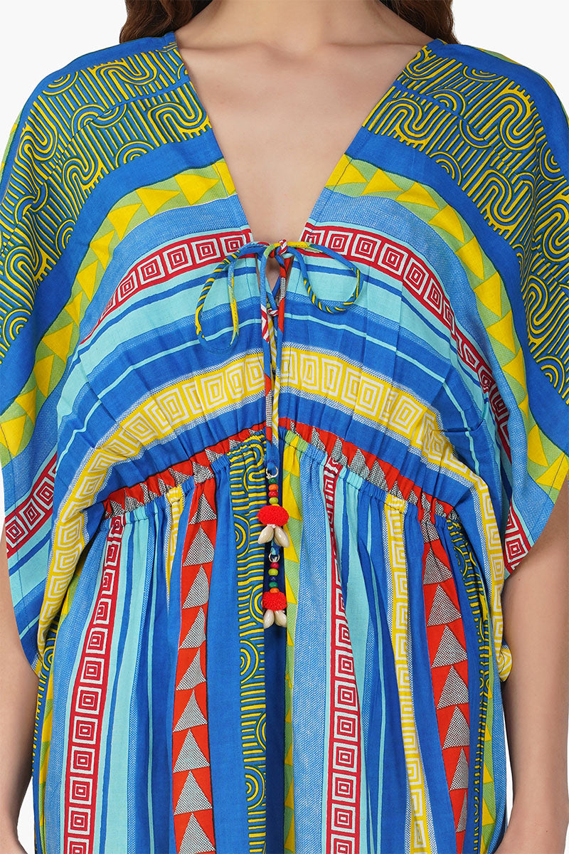 Neel Aztec Stripe Printed Maxi Dress