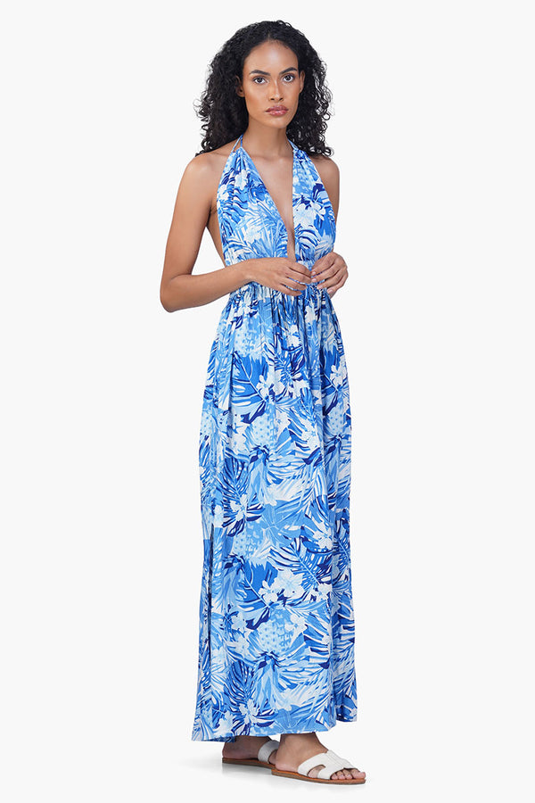 Tropical Blue Maxi Dress