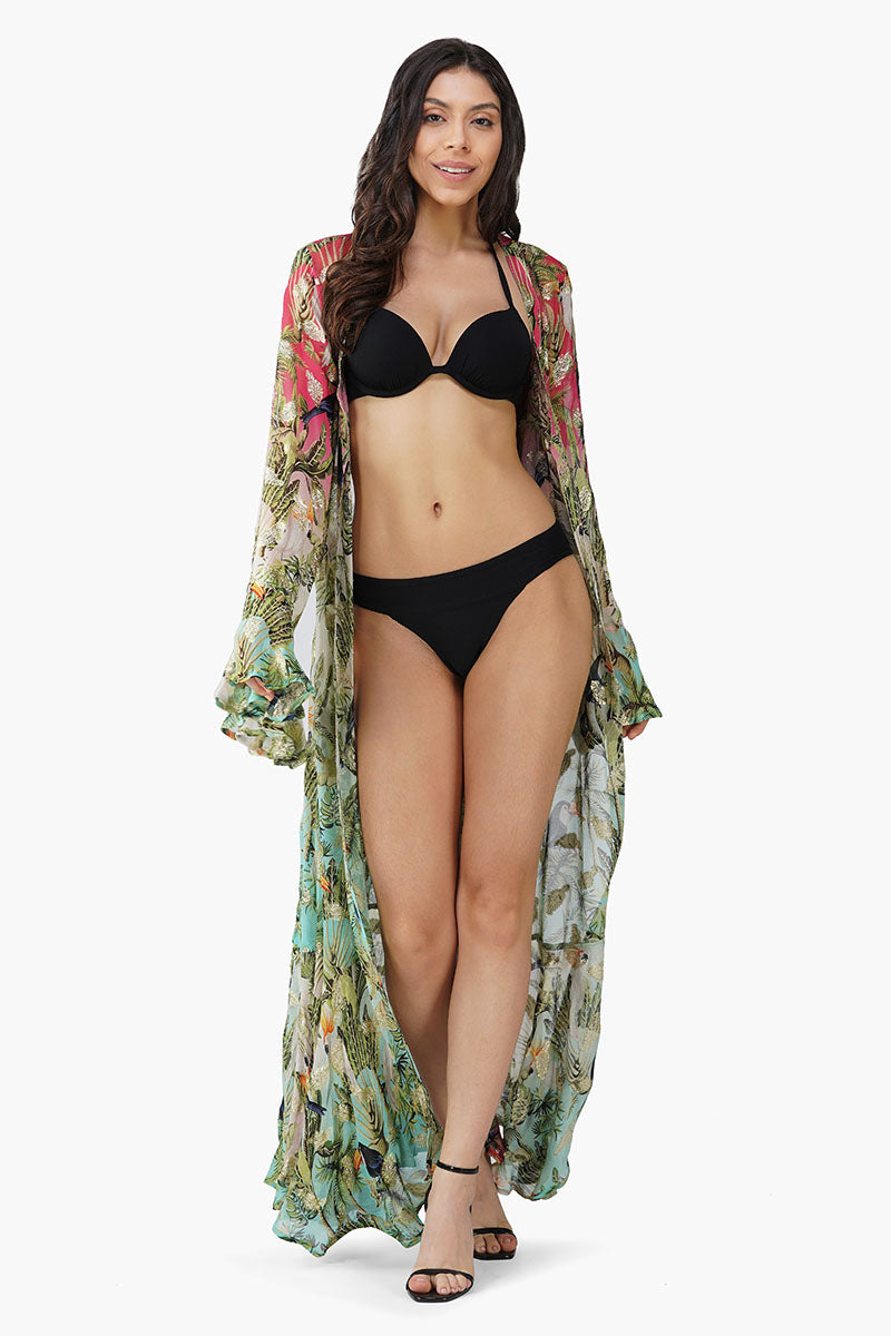 Tropical Toucan Front Open Cover Up