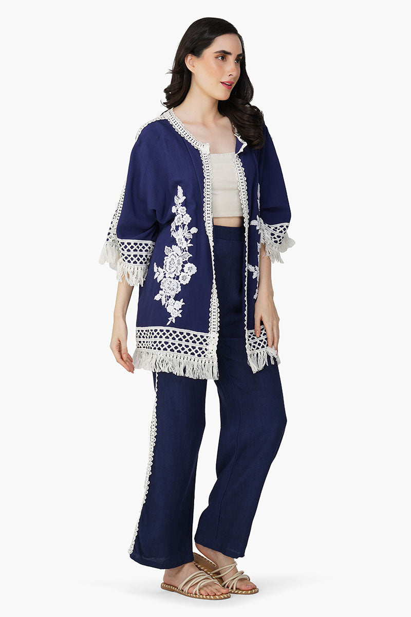 Blue Catherine Lace Duster