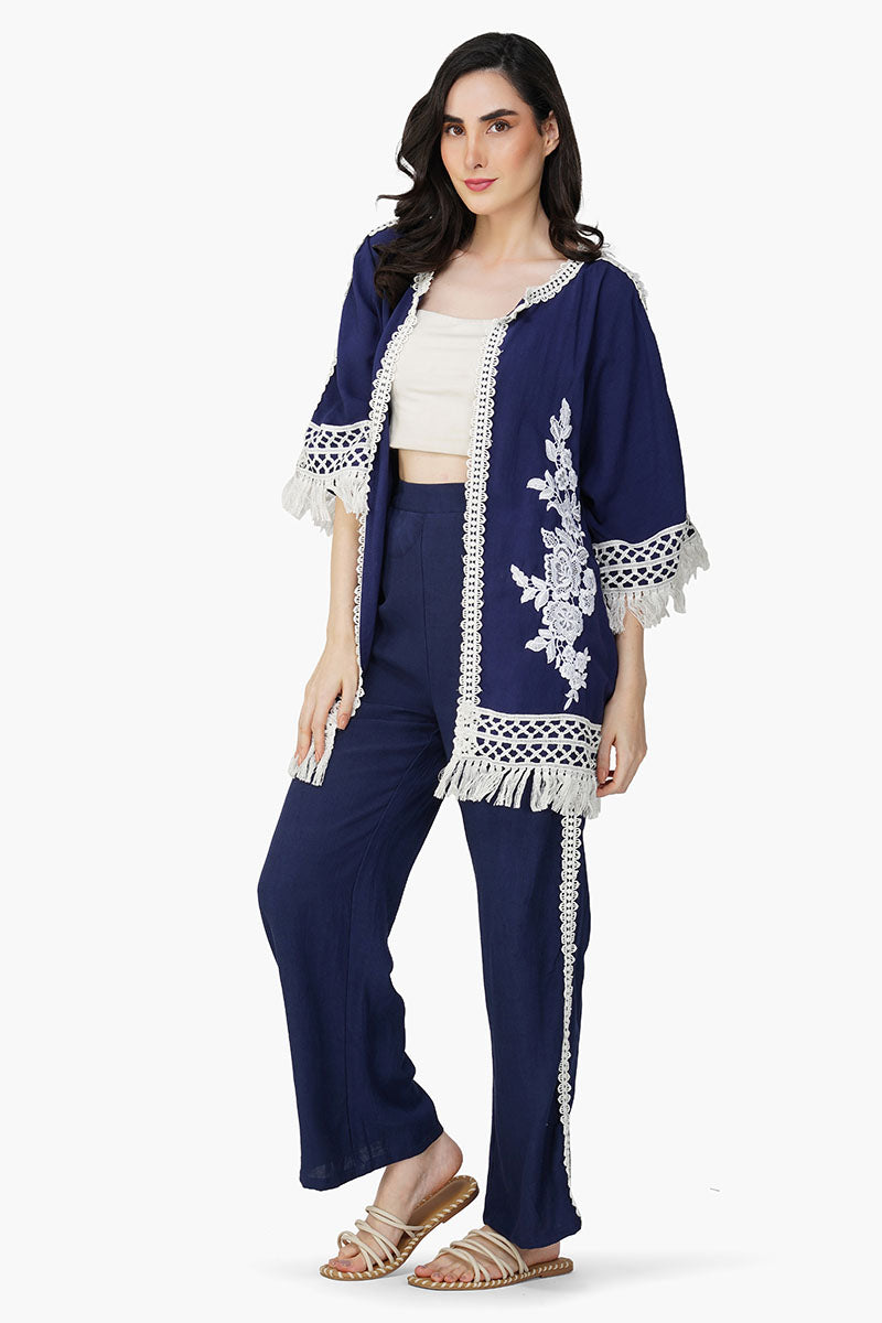 Blue Catherine Lace Duster