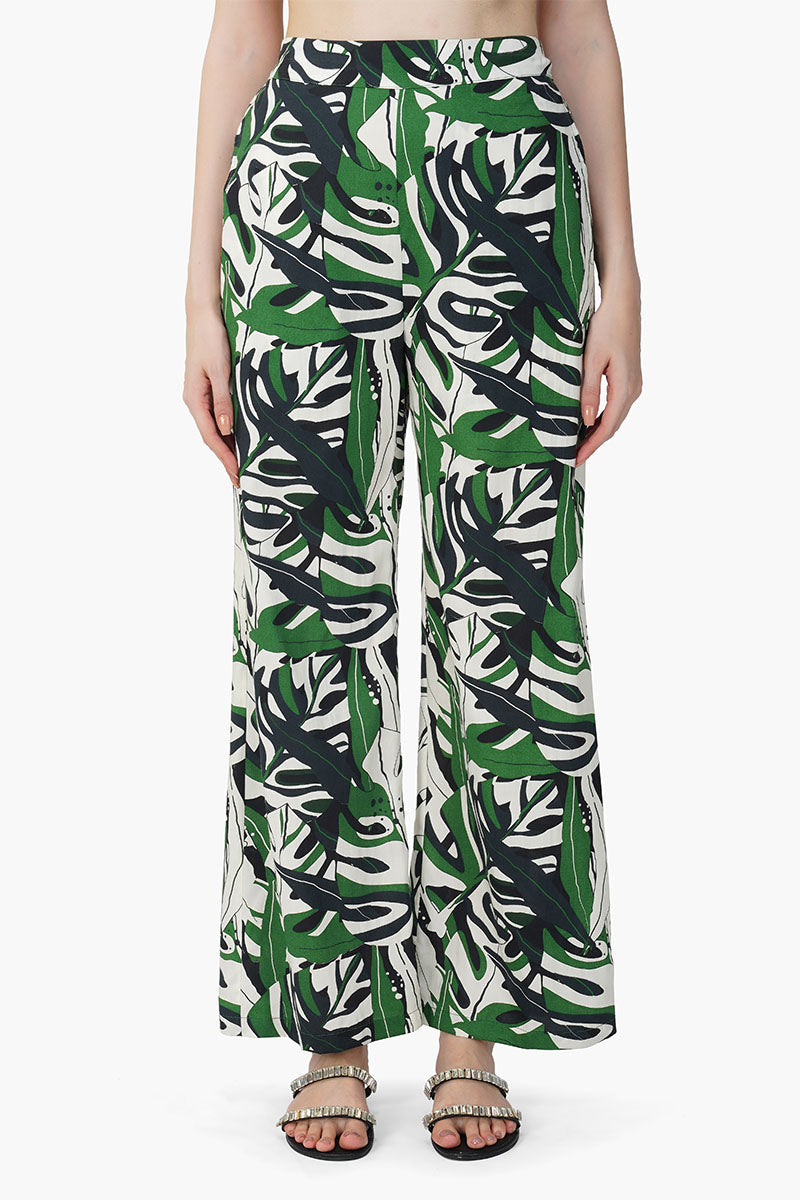 Green Birch Tropical Printed Pants