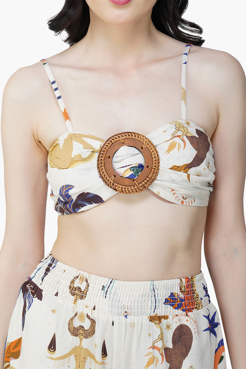 Day Dream Celestial Printed Crop Top