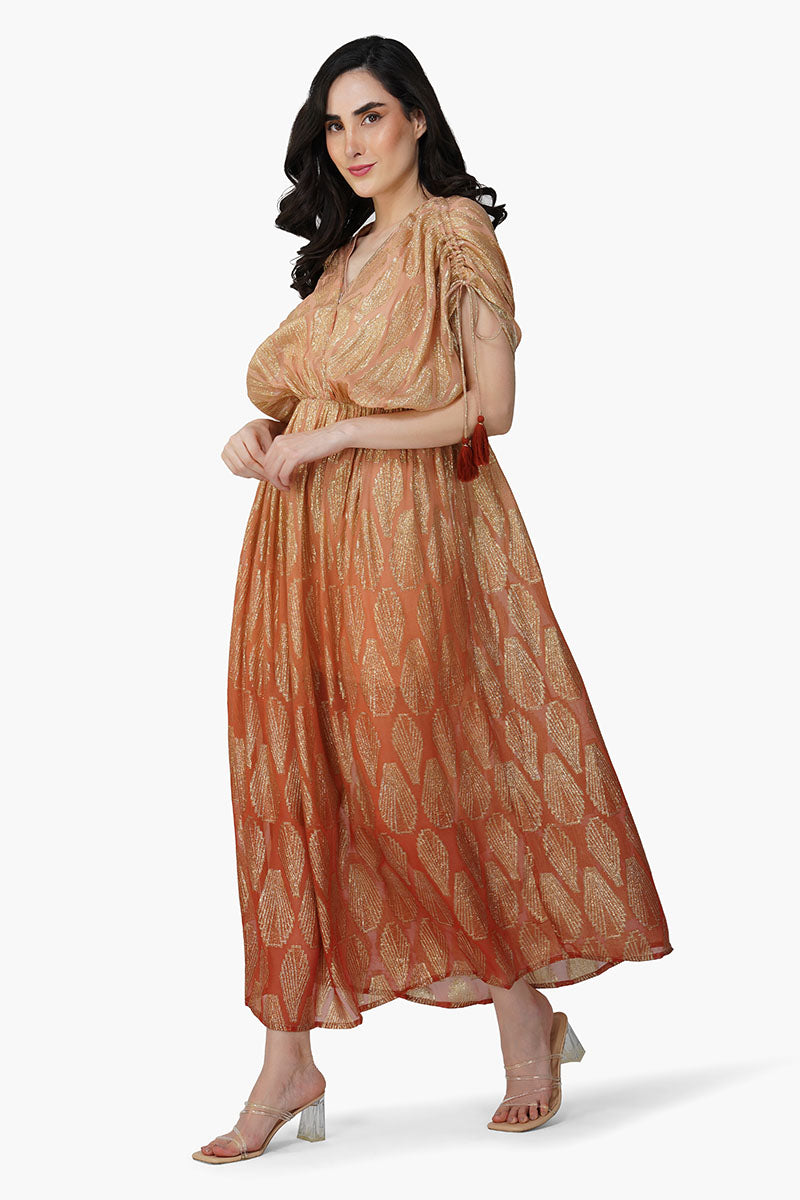 Sandstone Lurex Ombré Maxi Dress