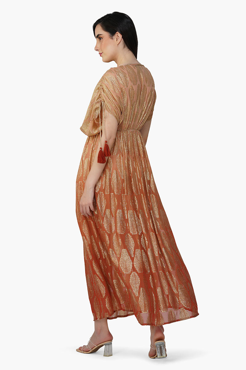 Sandstone Lurex Ombré Maxi Dress