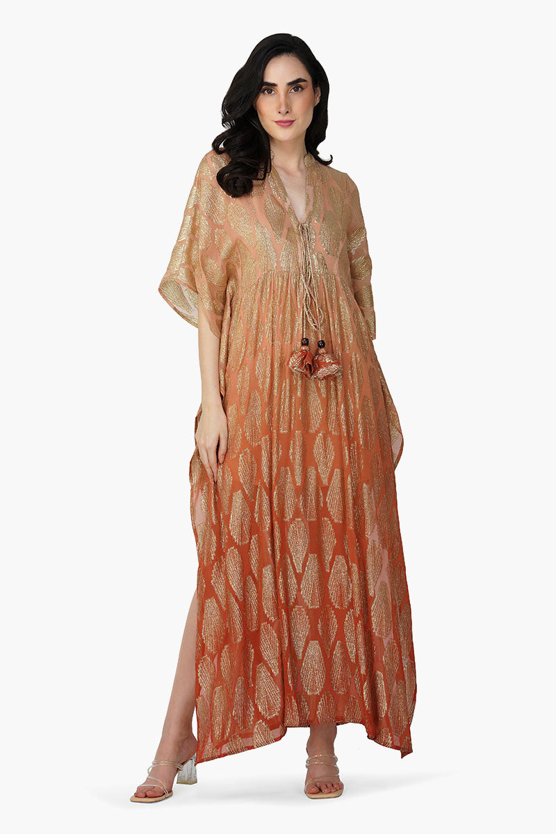 Sandstone Lurex Ombray Kaftan