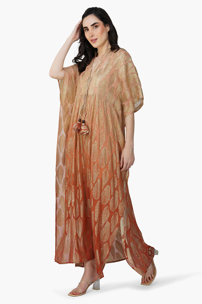 Sandstone Lurex Ombray Kaftan