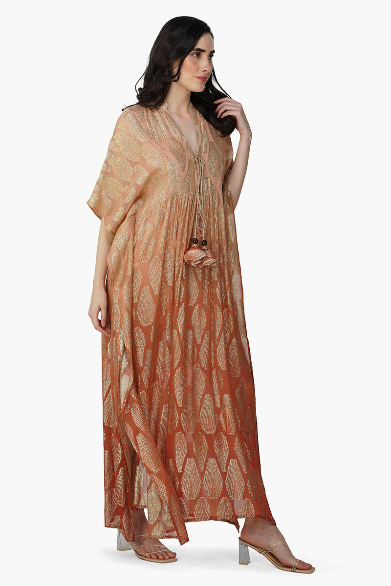 Sandstone Lurex Ombray Kaftan