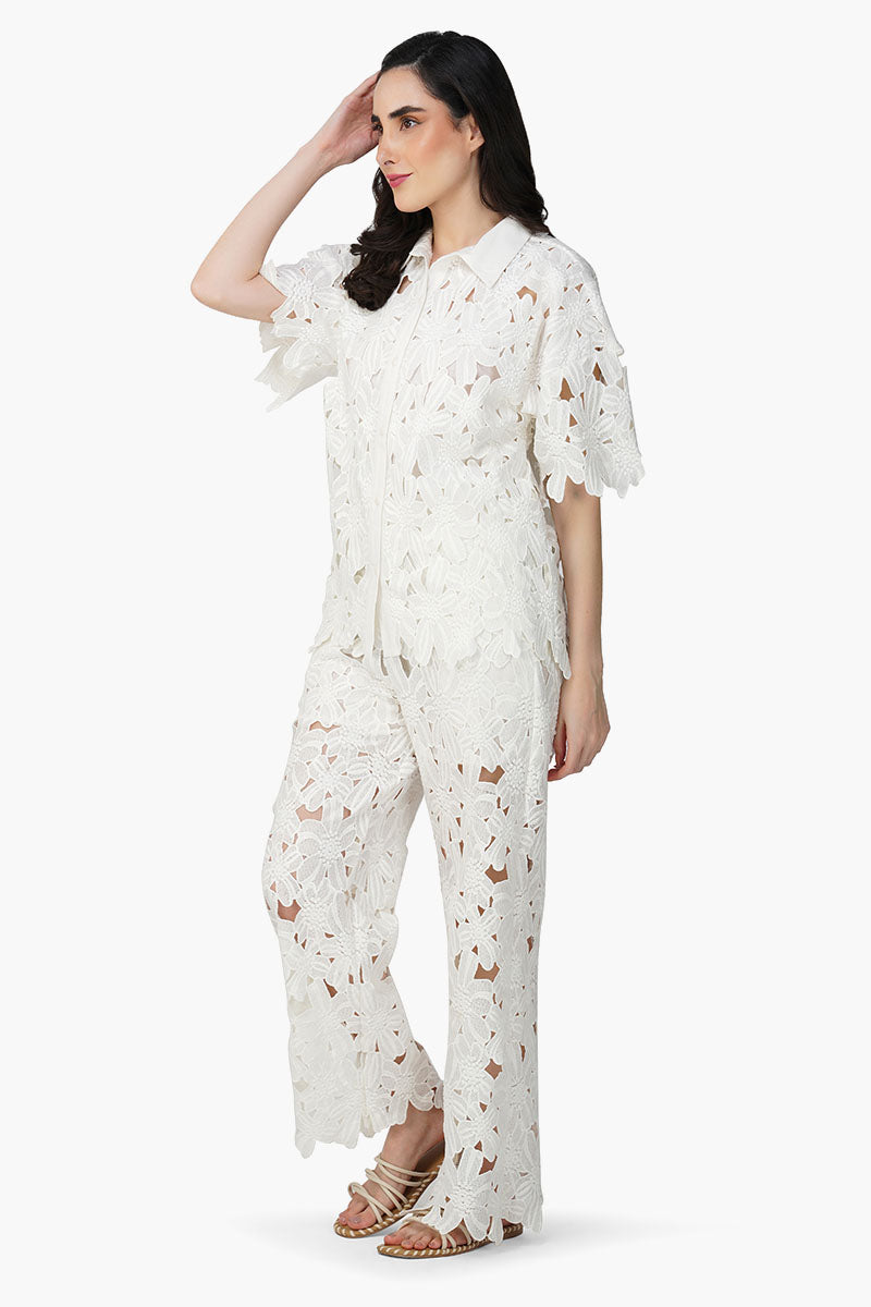 Pearl Lace Flower Shirt