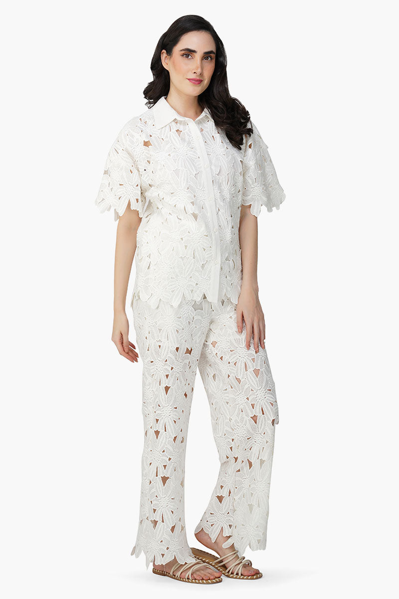 Pearl Lace Flower Shirt