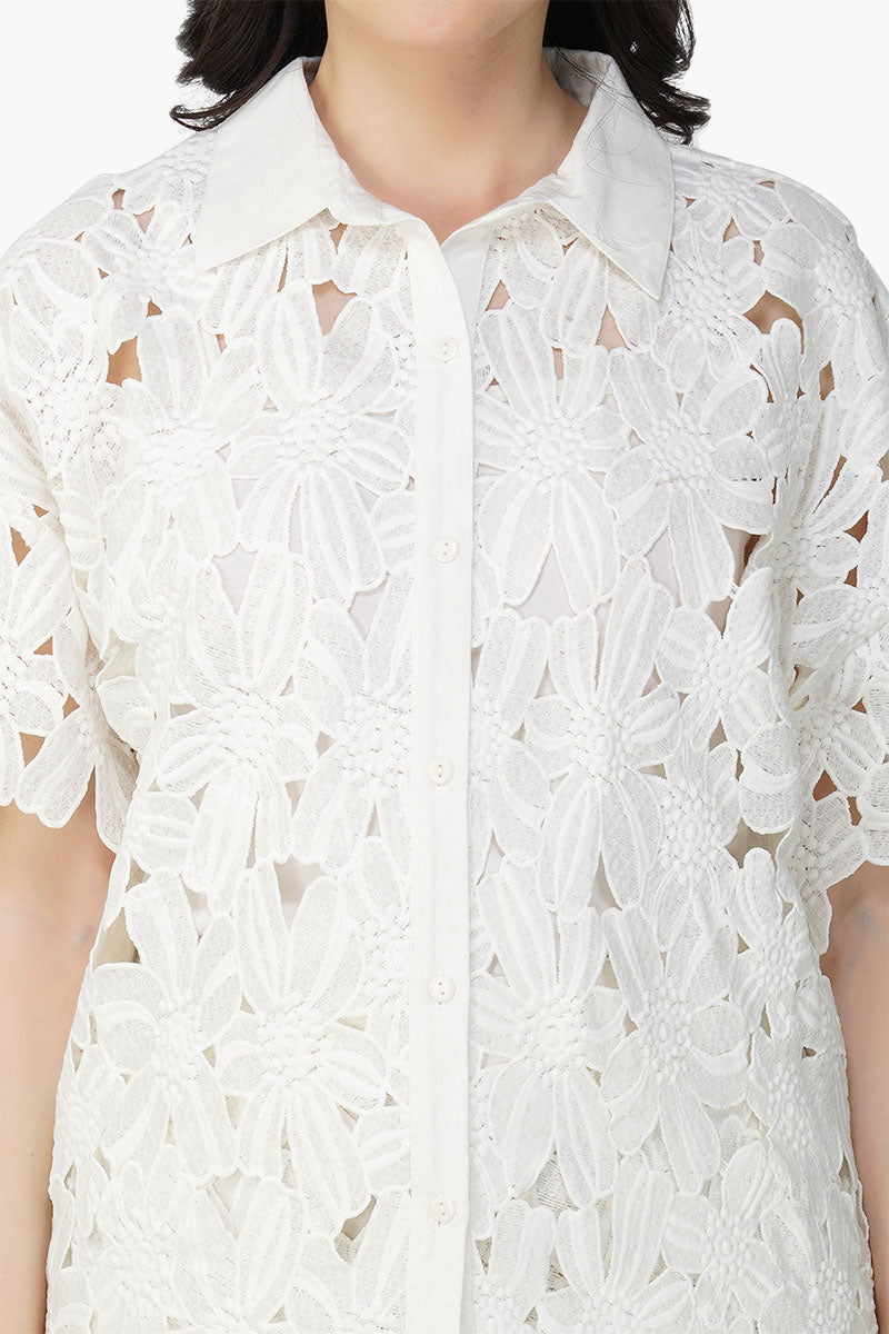 Pearl Lace Flower Shirt